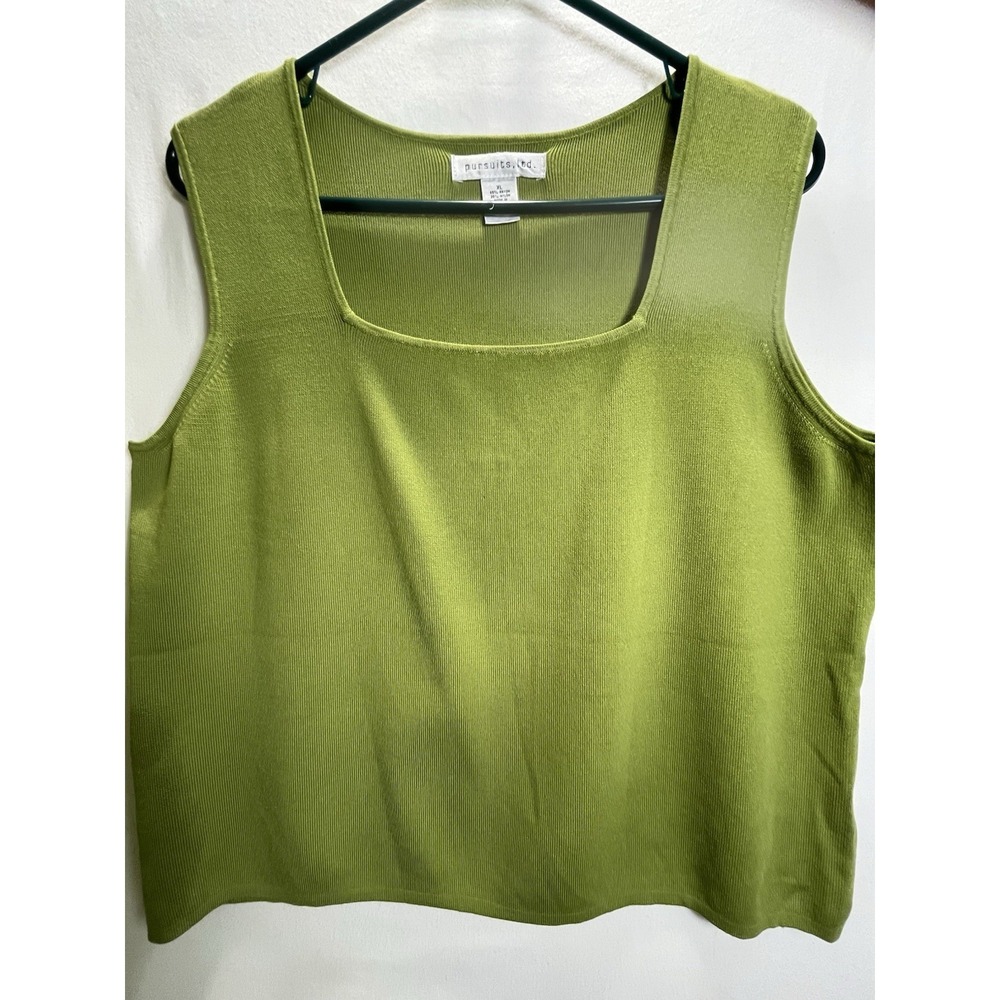 Professional Square Neck Pursuits Ltd Womens Sleeveless Top Rayon‎ XL Lime Green